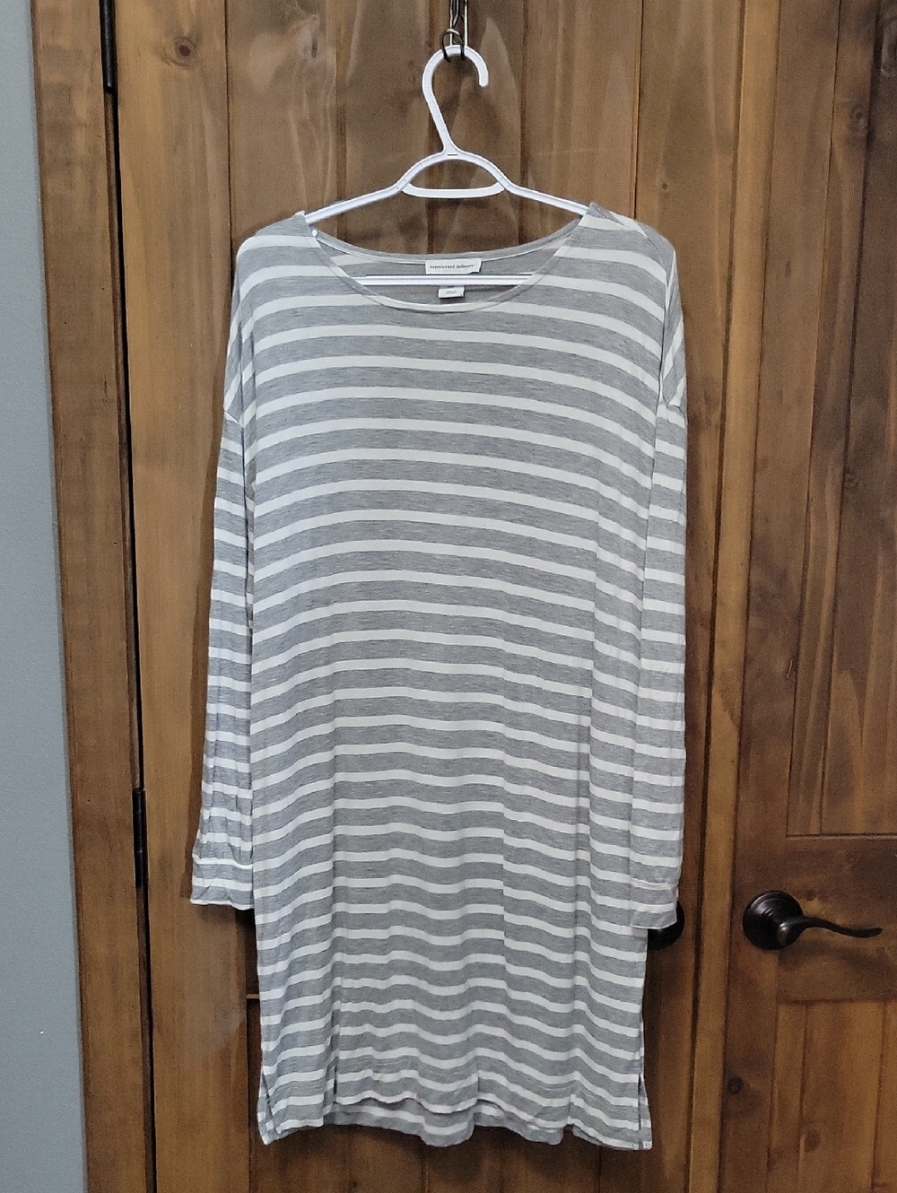 Cupcakes & Cashmere Gray and White Striped Dress